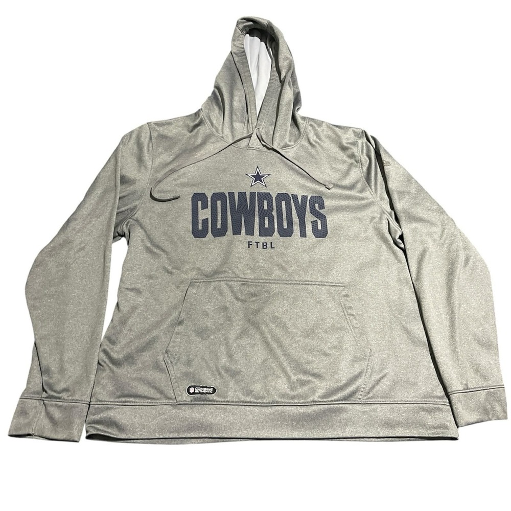 New Era Hoodie Mens XXL Gray Dallas Cowboys NFL Combine Authentic Pullover